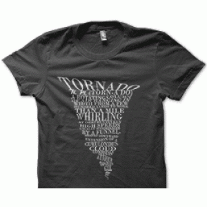 Camiseta tornado letras