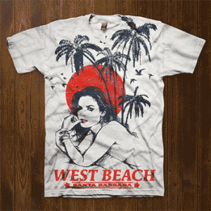 Camiseta west beach-detalle