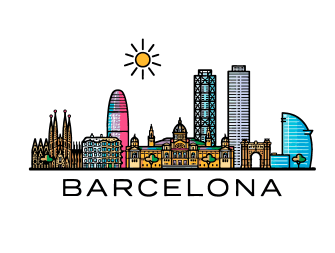 Barcelona-skyline - Kamisetas.com