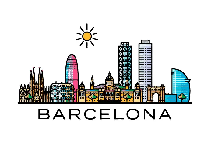 Camiseta Barcelona-skyline-detalle