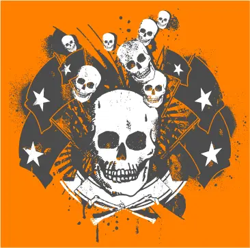 Camiseta Calaveras y banderas-detalle