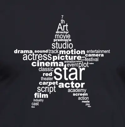 Camiseta Estrella letras cine-detalle