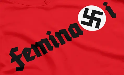 Camiseta Feminazi-esvastica-detalle