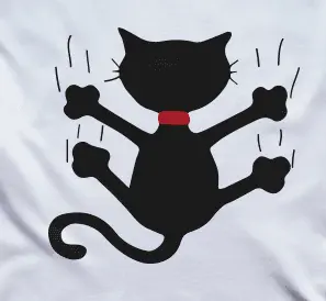 Camiseta Gato resbalando-detalle