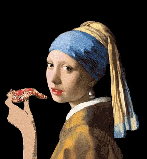 Camiseta La-joven-de-la-pizza-detalle