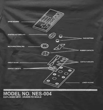 Camiseta Mando Nintendo-detalle