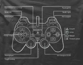 Camiseta Mando PS2-detalle