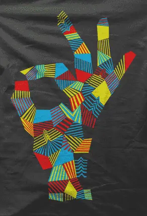 Camiseta Mano colores-detalle