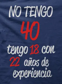 Camiseta No tengo 40 años-detalle