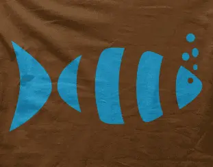 Camiseta Pez turquesa-detalle