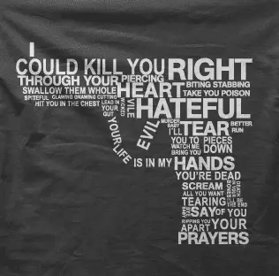 Camiseta Pistola letras-detalle