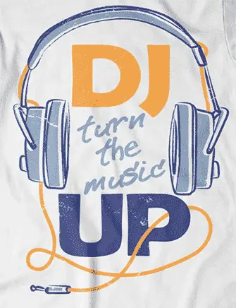 Camiseta Turn up music-detalle