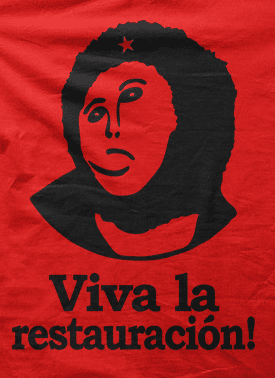 Camiseta Viva la restauración-detalle