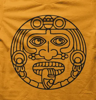 Camiseta cara azteca-detalle