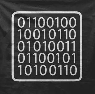 Camiseta codigo binario-detalle