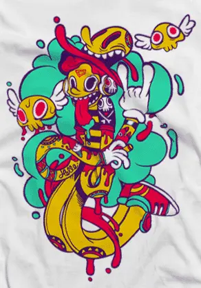 Camiseta dibujo-detalle