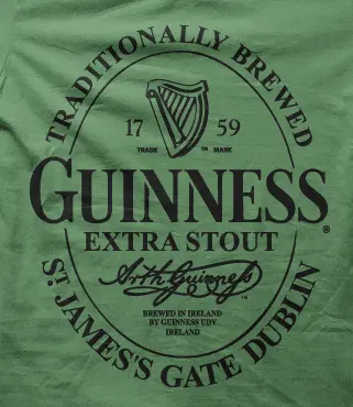 Camiseta etiqueta guinness-detalle