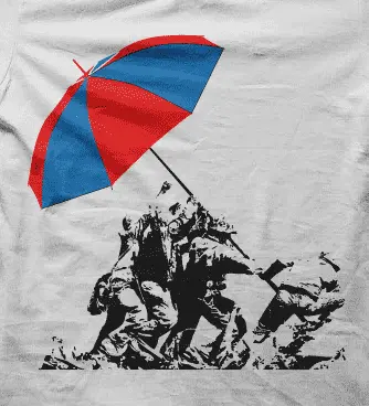 Camiseta iwo jima sombrilla-detalle