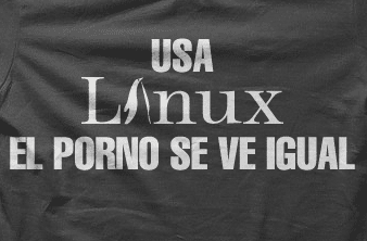 Camiseta linux porno-detalle