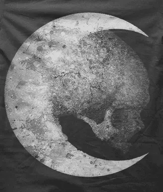 Camiseta luna calavera-detalle