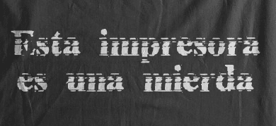 Camiseta mierda impresora-detalle