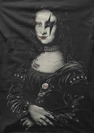 Camiseta mona lisa rock-detalle