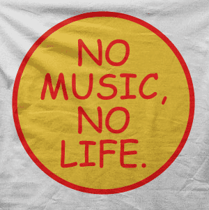 Camiseta no music..-detalle