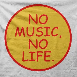 Camiseta no music..-detalle