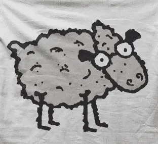 Camiseta oveja-detalle