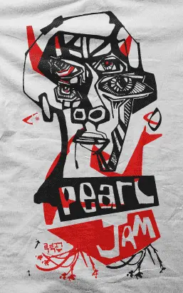 Camiseta pearl jam-detalle