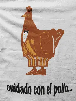 Camiseta pollo-detalle