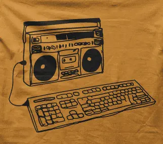 Camiseta radio cassette-detalle