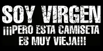 Camiseta soy virgen.-detalle