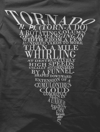 Camiseta tornado letras-detalle