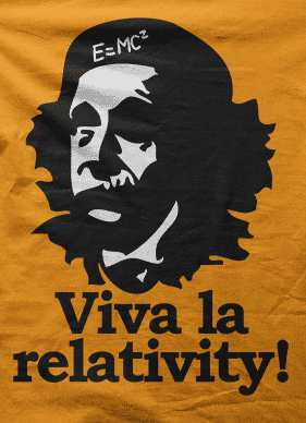 Camiseta viva la relatividad-detalle